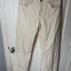 H&M Cream Straight-Leg Pants